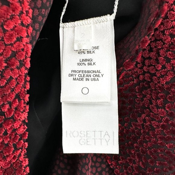 Rosetta Getty Burgundy Dark Red Velvet Peplum V-Neck Long Sleeve Silk Blouse Top - Picture 4 of 5